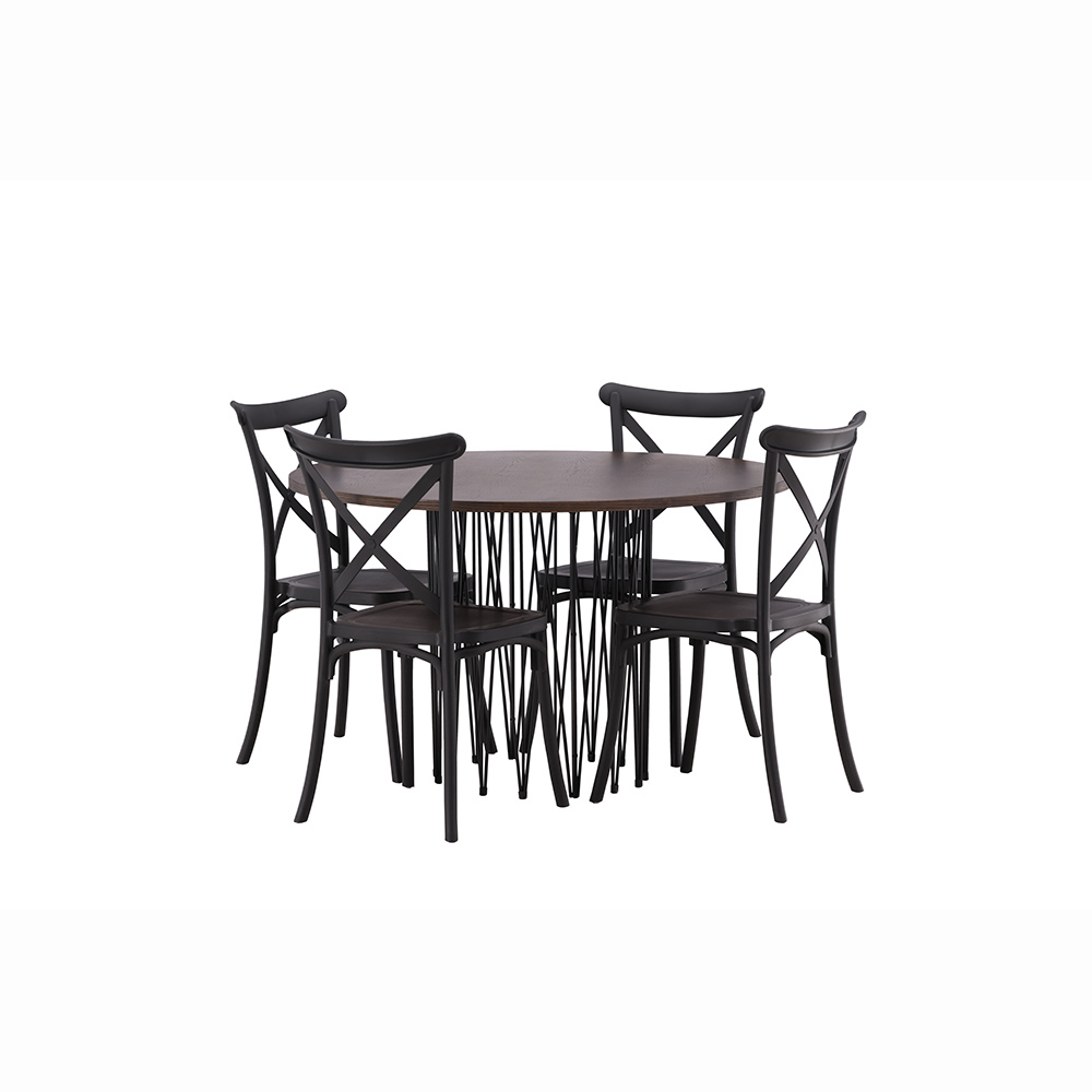 Matgrupp furniture/fashion Stone Rund med 4 Crosett Stolar