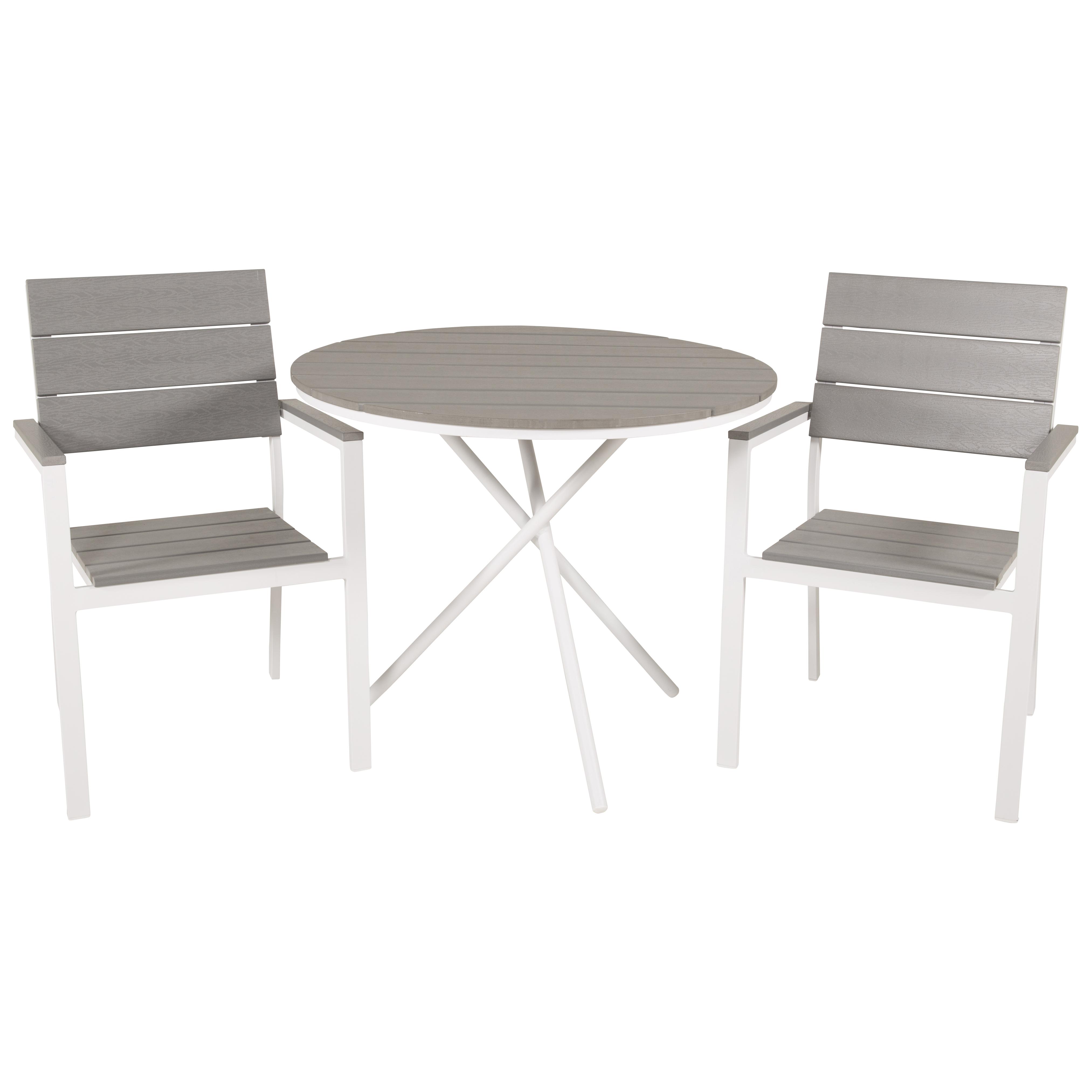 Cafégrupp Venture Home Pincy Ø 90 med 2 Lova Trädgårdsstolar Utomhus