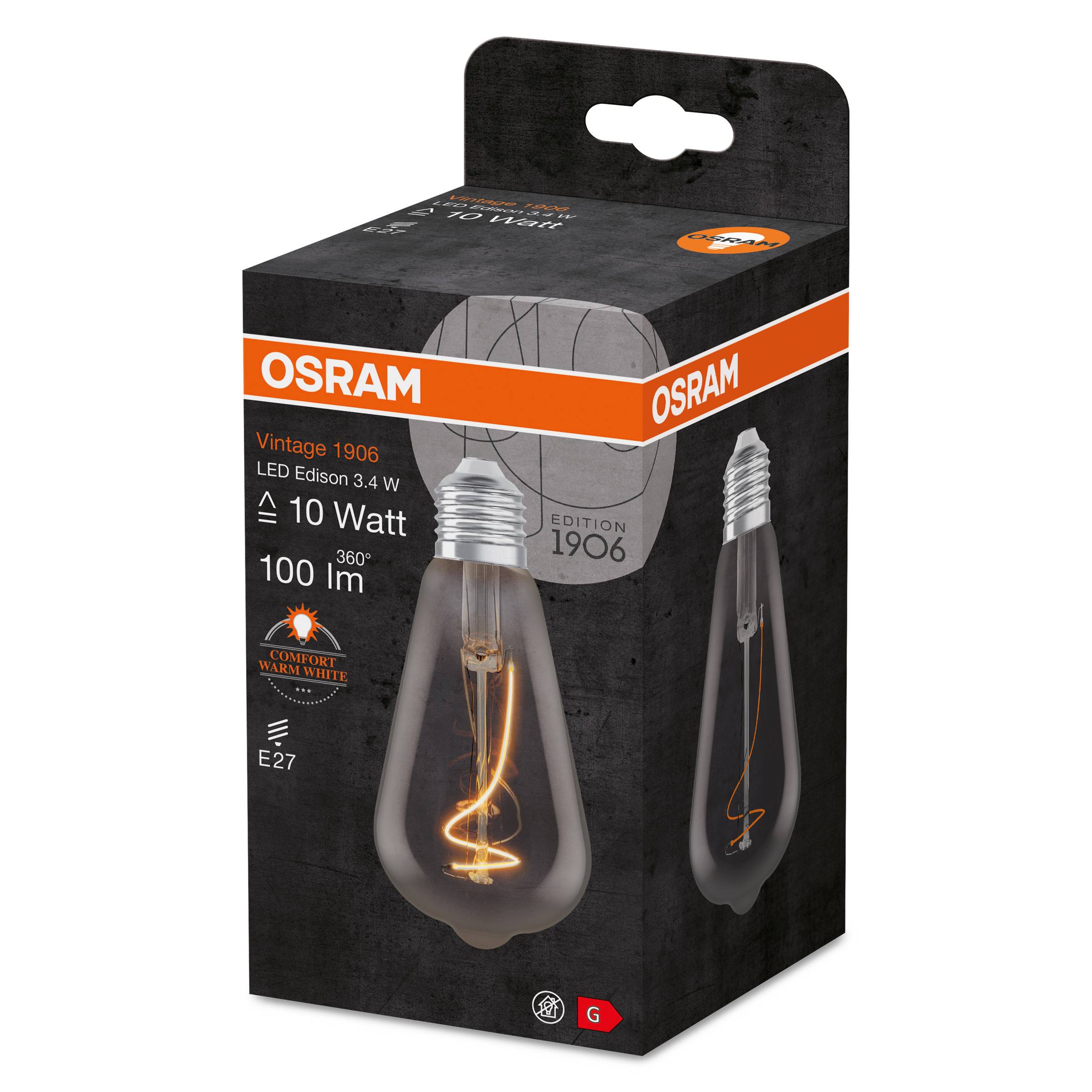 LED-Lampa Osram Deco Edison E27 Vintage 1906