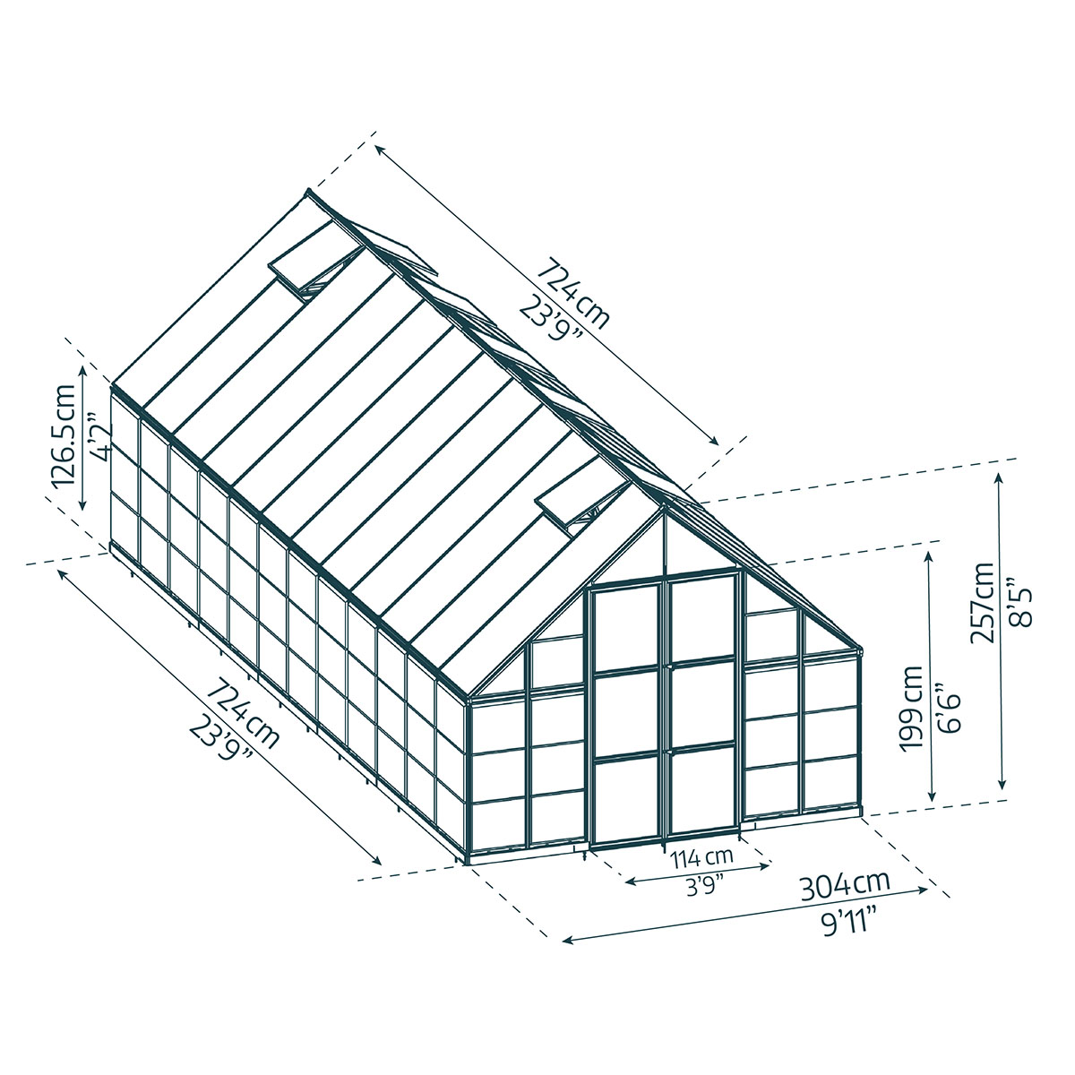 Växthus Canopia by Palram Balance 21,5 m² Silver