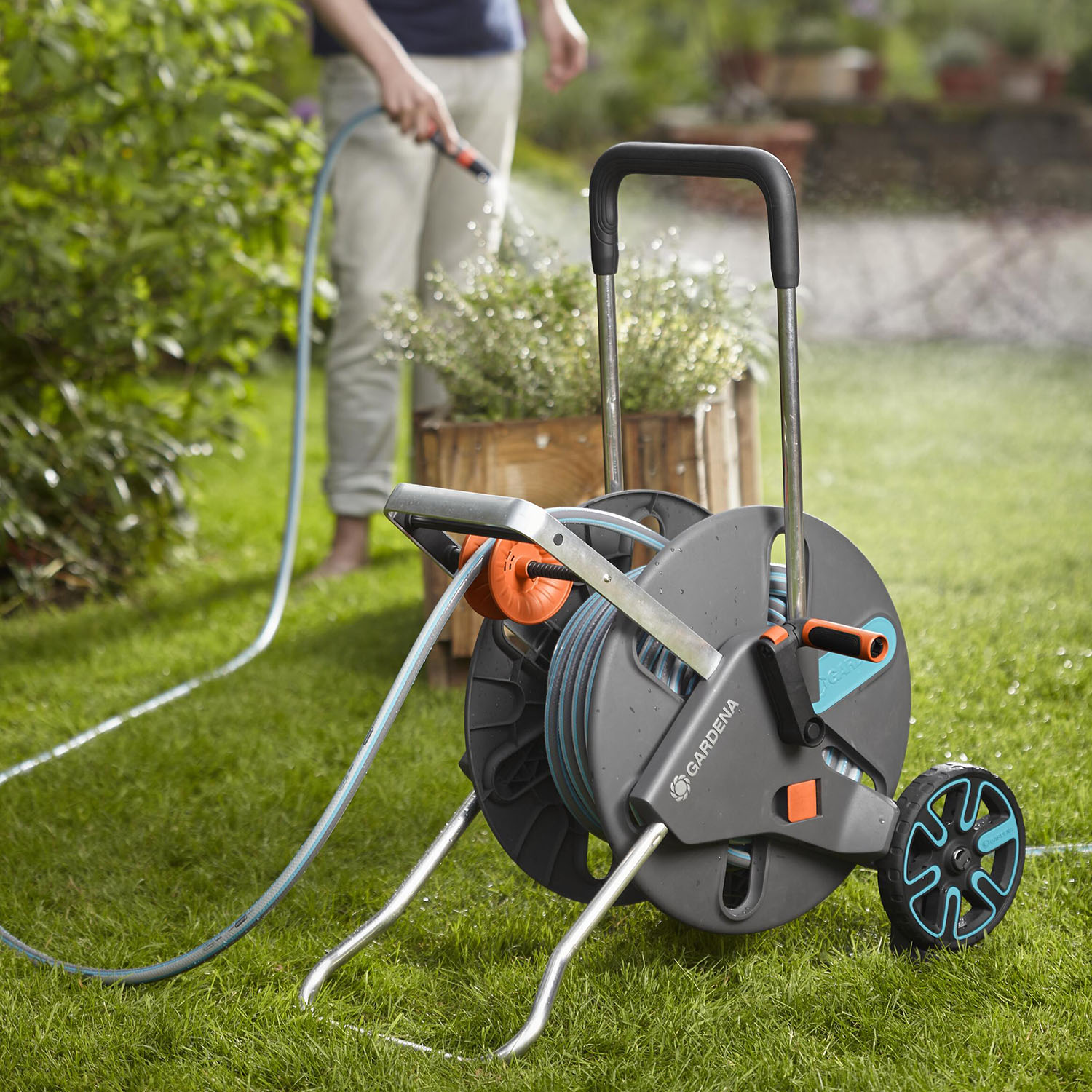 Slangvagn Gardena CleverRoll L Easy med 50 m Classic 13 mm Slang