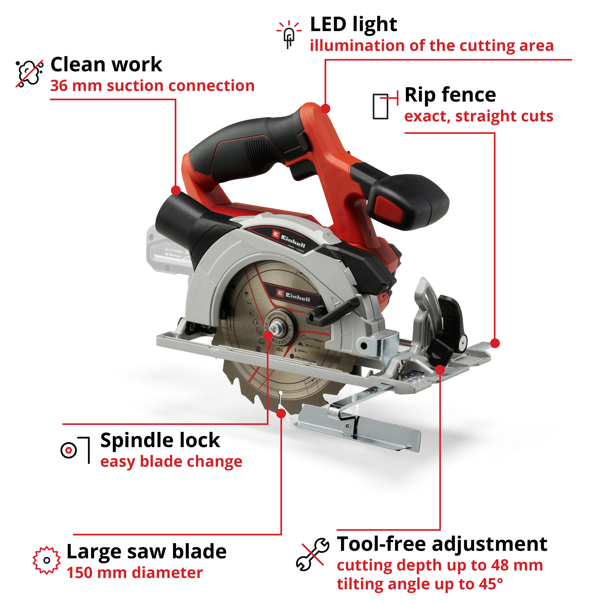 Cirkelsåg Einhell TE-CS 18/150 Li-Solo
