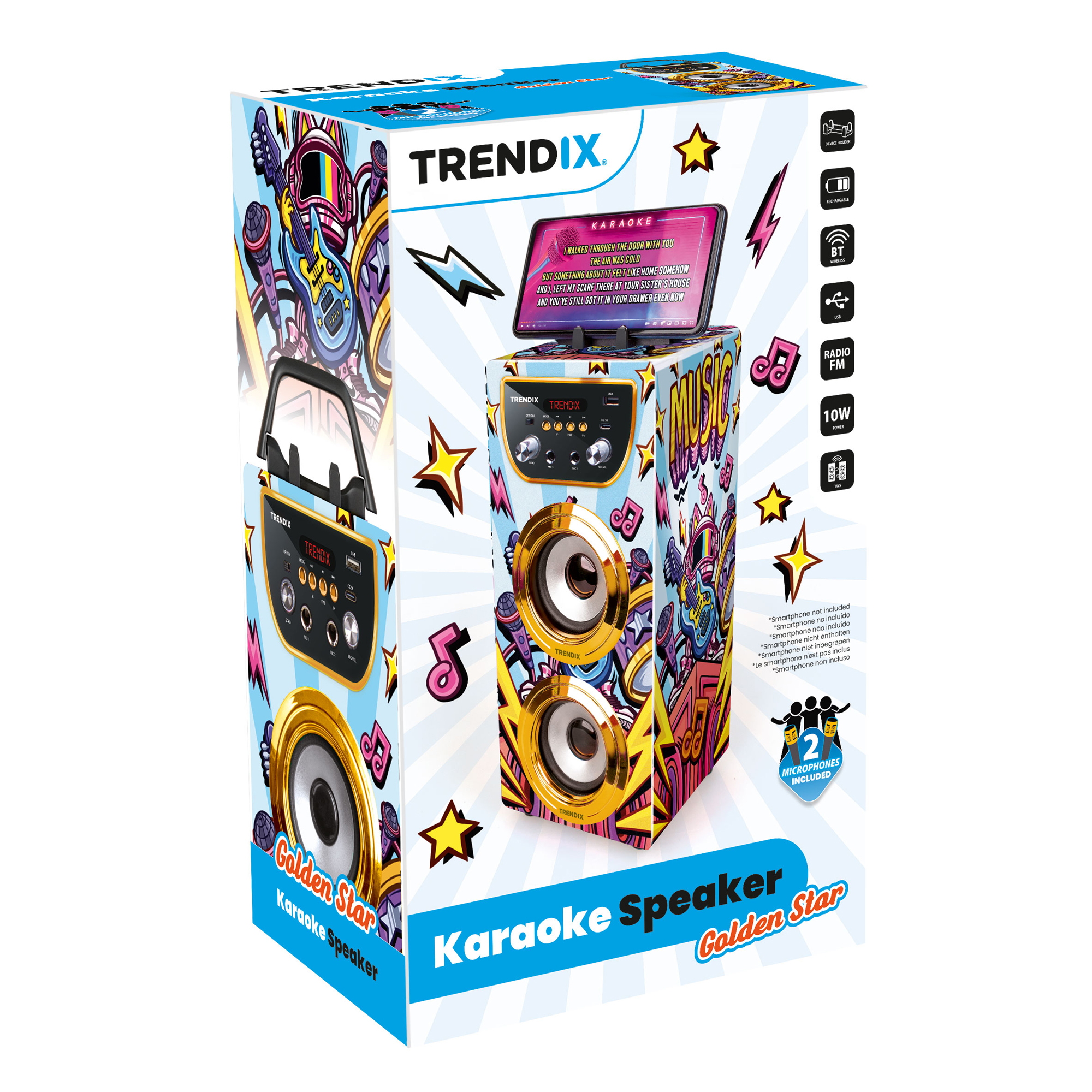Karaokemaskin Trendix Golden Star Med 2 Mikrofoner