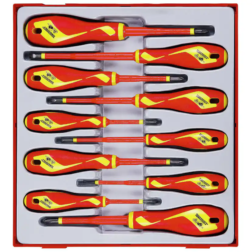 Skruvmejselsats 10 delar för 1000 volt Teng Tools TTDV910N