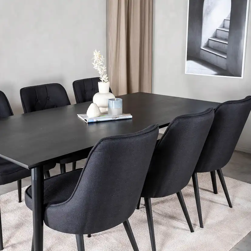 Matgrupp Venture Home Dipp med 6 Velvet Deluxe Stolar
