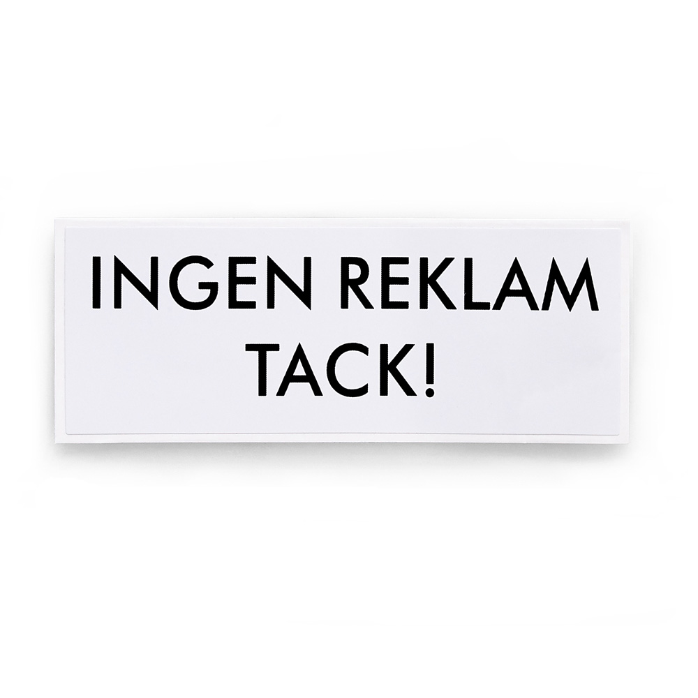 Självhäftande Dekal Habo Ingen Reklam Tack
