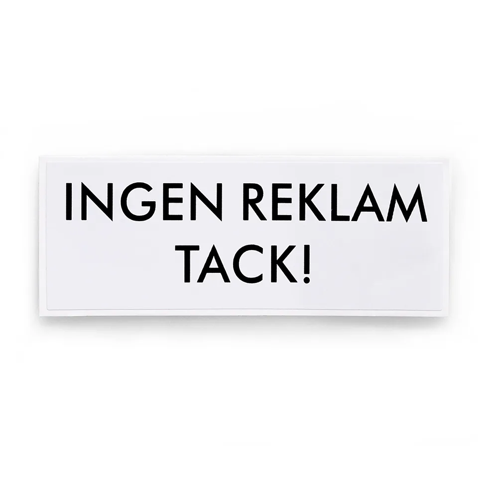 Självhäftande Dekal Habo Ingen Reklam Tack