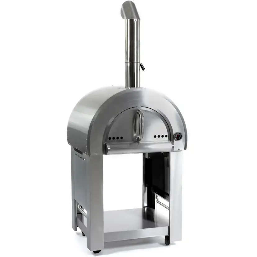 Pizzaugn Metalcraft Milano Vedeldad i Rostfritt Stål med Sidobord