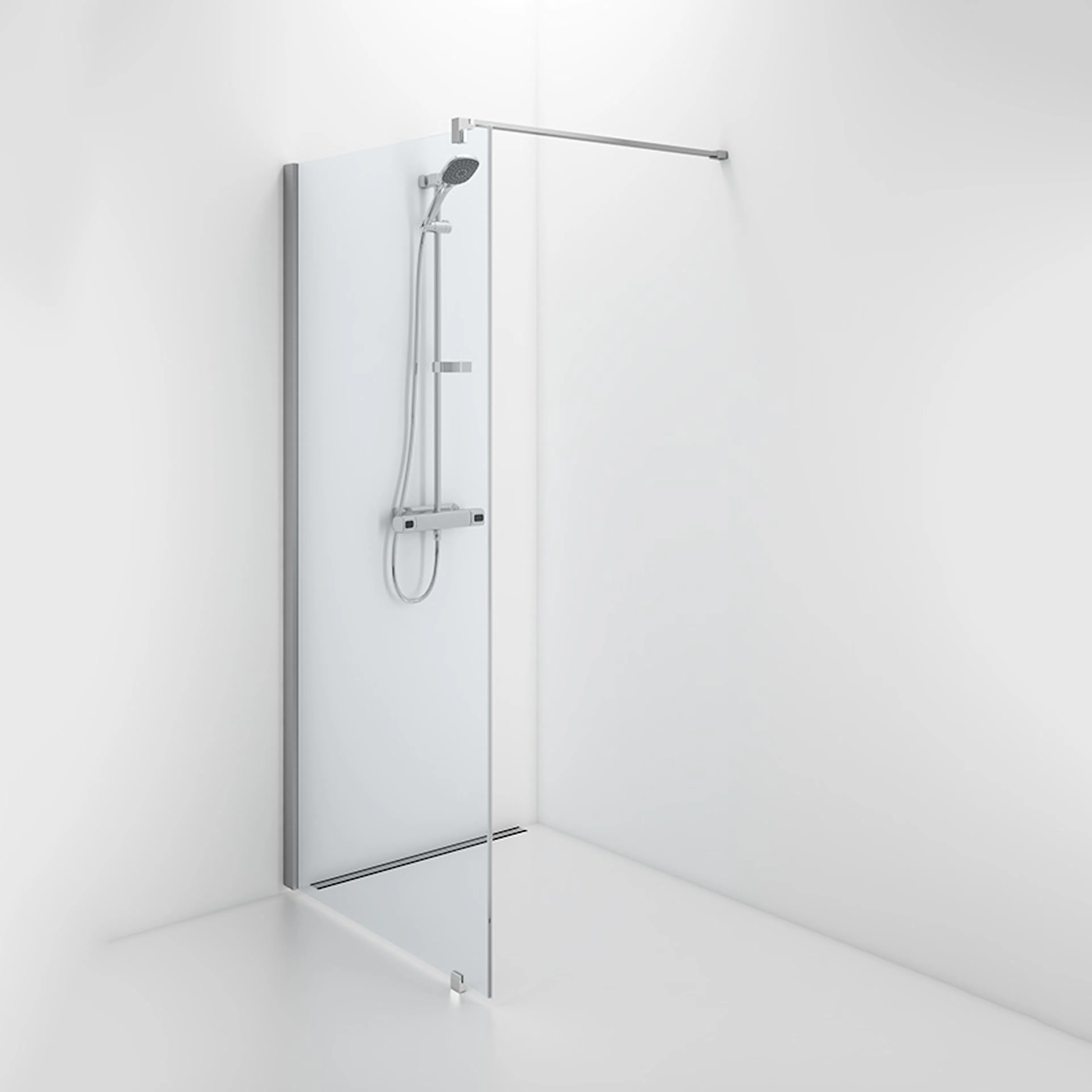 Contura Shower Space SFNK 900 fast vägg Natur/Klarglas 900x900 Klarglas