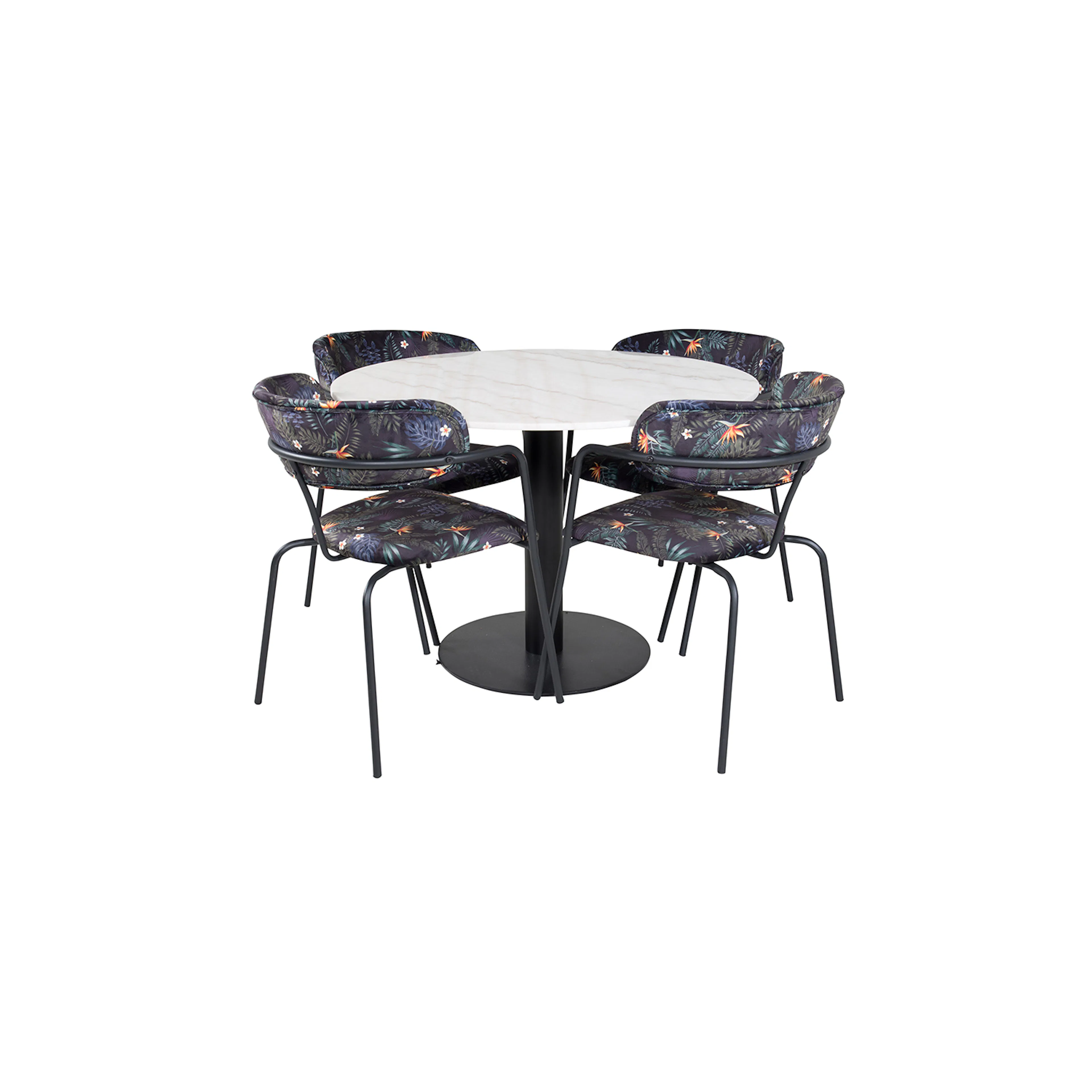 Vit/Svart/Blommönstrad