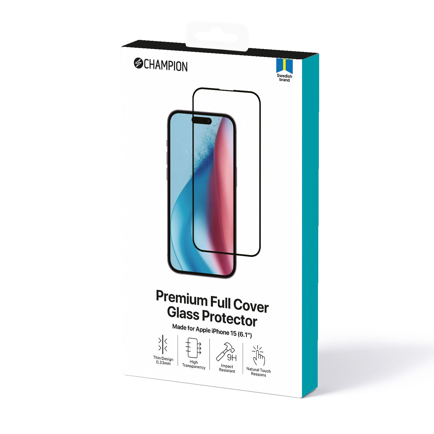 Skärmskydd Champion iPhone 15 Svart