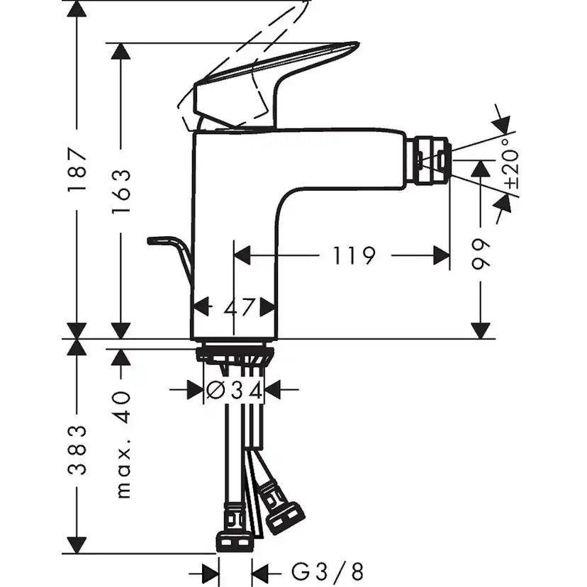 Bidéblandare Hansgrohe Logis