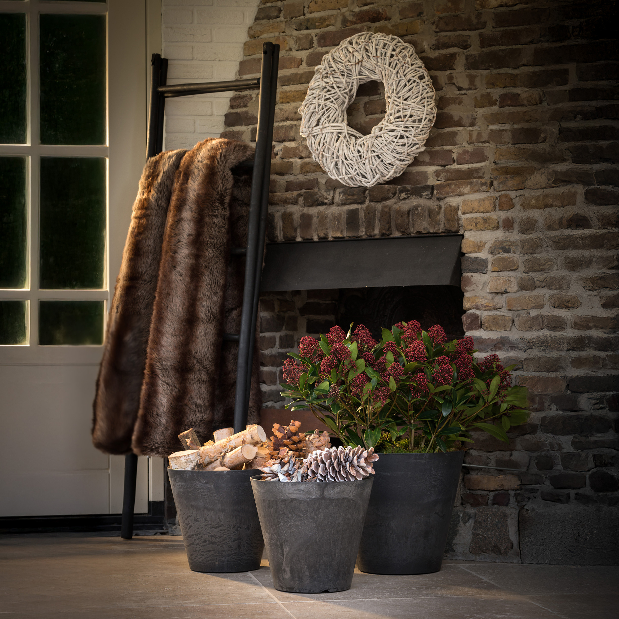 Kruka ArtStone Clarie Svart 37 x 34 cm