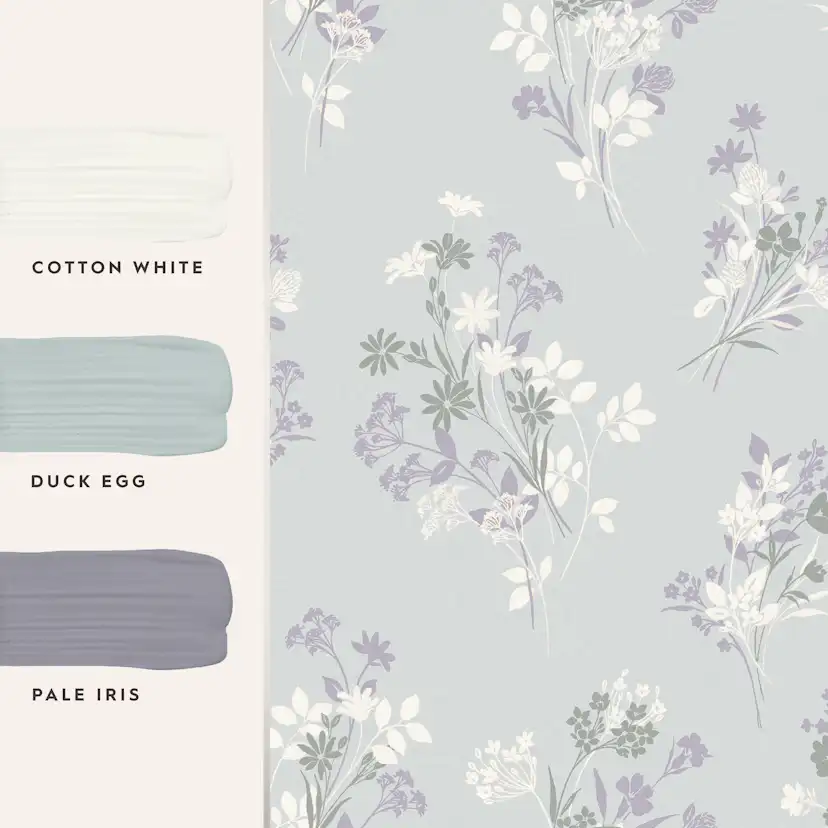Tapet Laura Ashley Igerna Pale Duck Egg Blå 119857