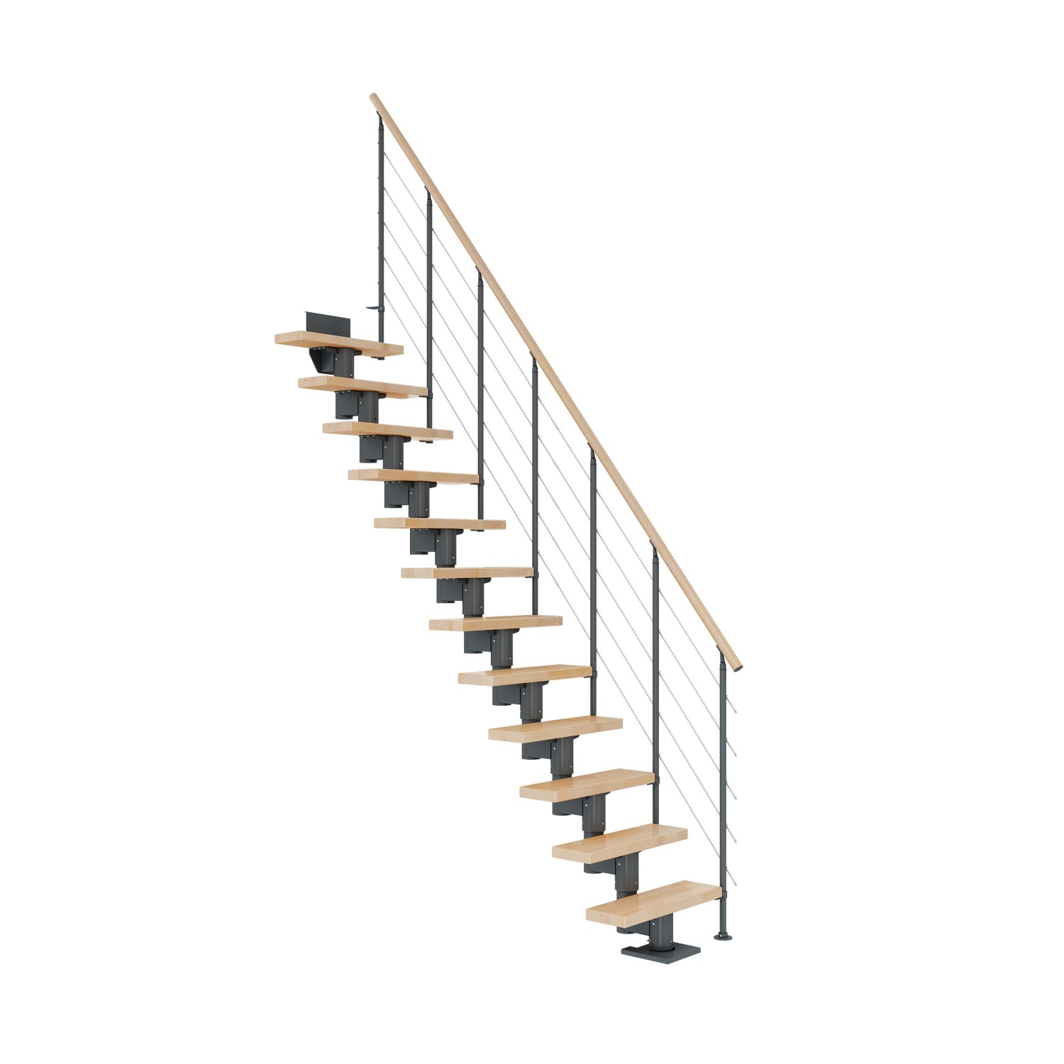 DUBLIN bok rak antracit STYLE6 räcke 11T 61cm Antracit, LxB: 1750x610 mm