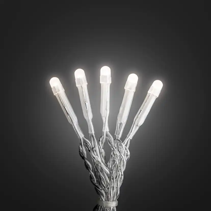 Ljusslinga 10 vvita LED frostad topp transp kabel 24V/IP20 varmvit/Transparent