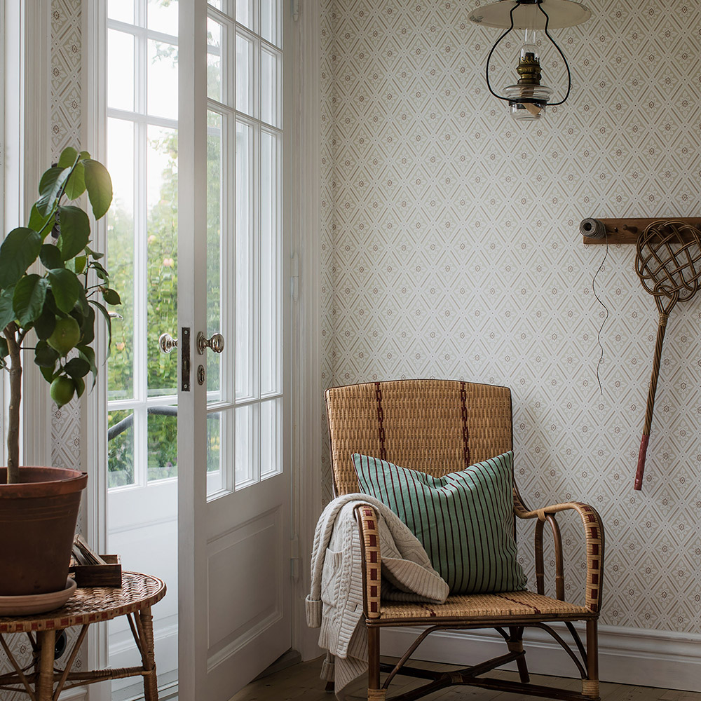 Tapet Boråstapeter Falsterbo III Ester 7660 EasyUp, Mönstrad Beige