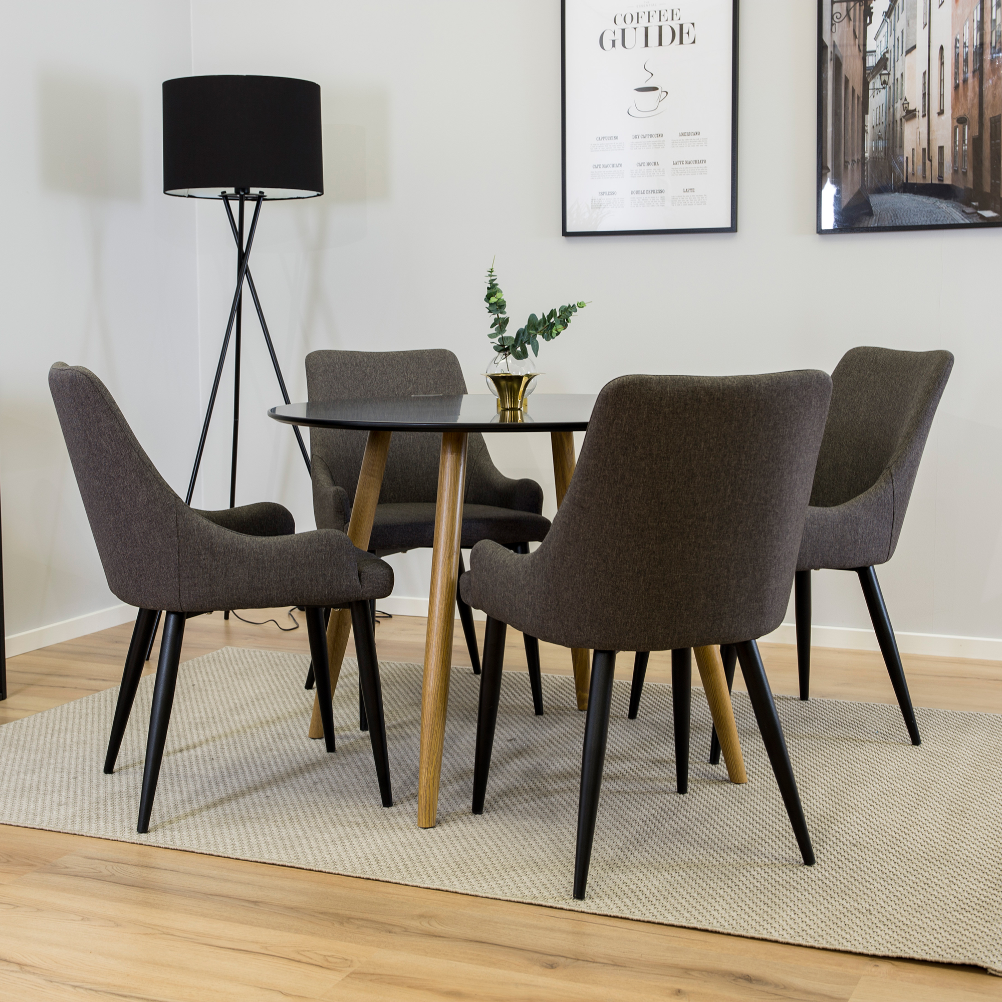 Plaza Round Dining Table+Plaza Dining Chair Svart