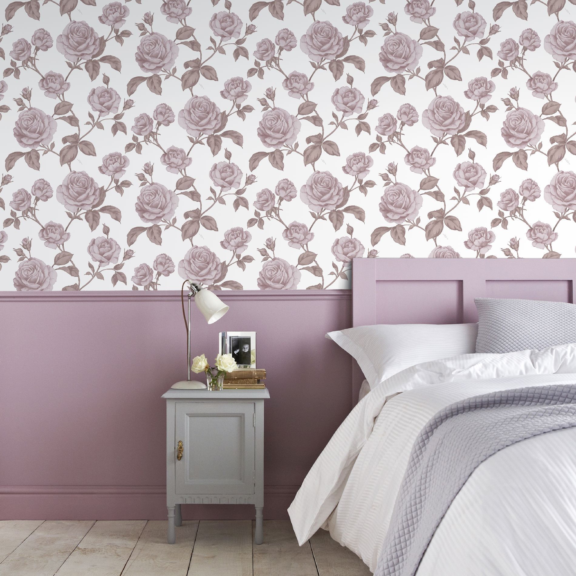 Tapet Boutique Ros Metallic Effekt 104137