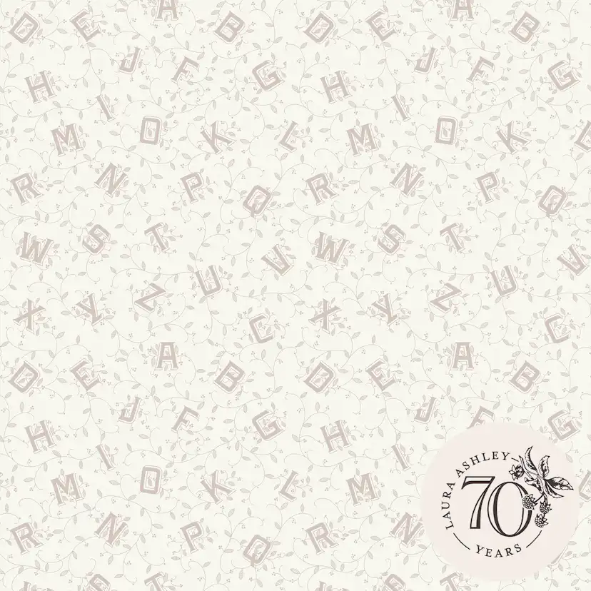 Tapet Laura Ashley Alphabet Dove Grå 119862