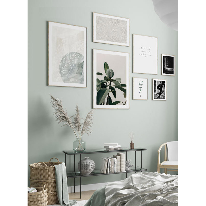 Poster Gallerix Watercolor Leaf Silhouette