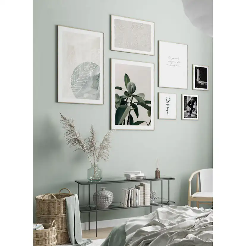 Poster Gallerix Watercolor Leaf Silhouette