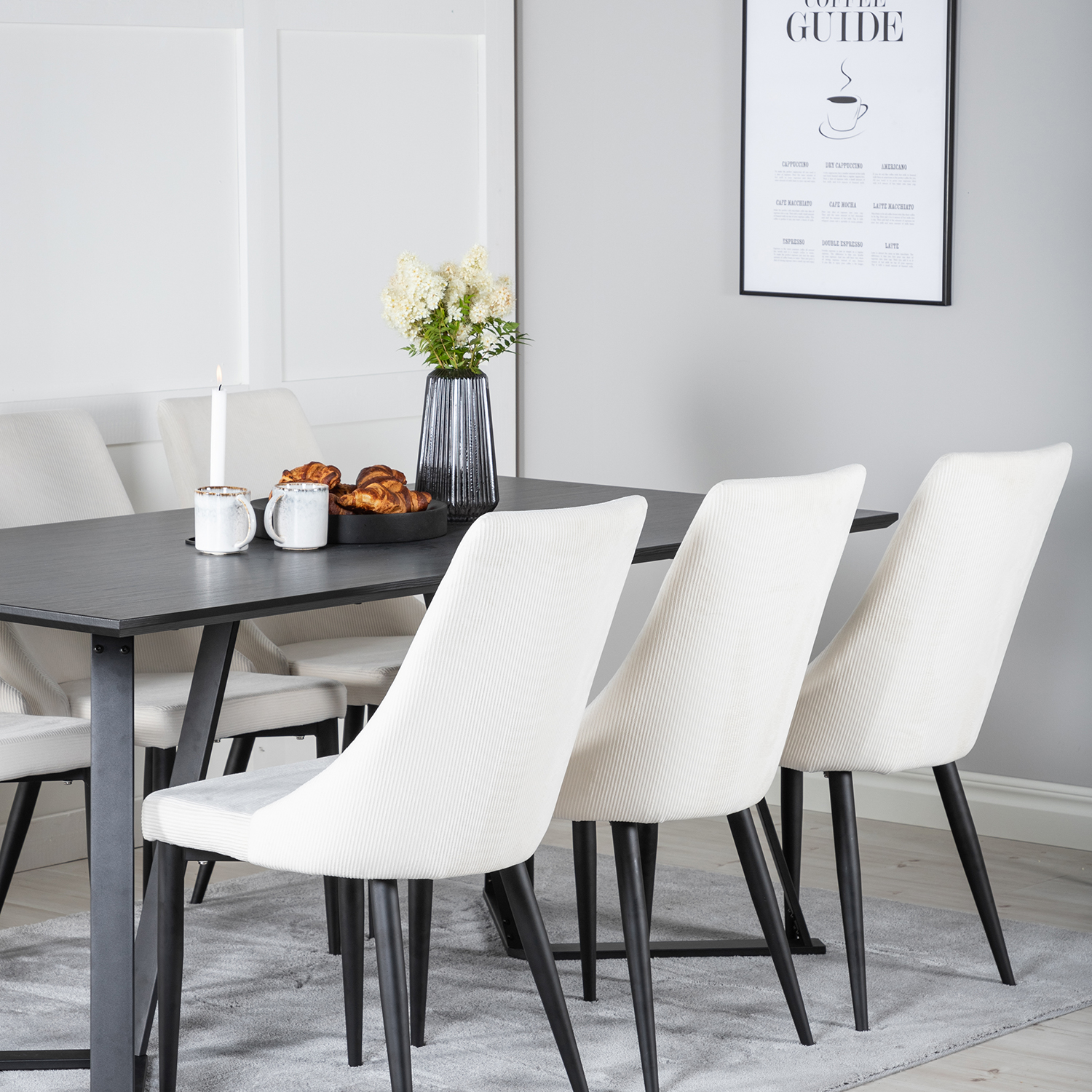 Matgrupp Venture Home Madde med 6 Laura Stolar Manchester