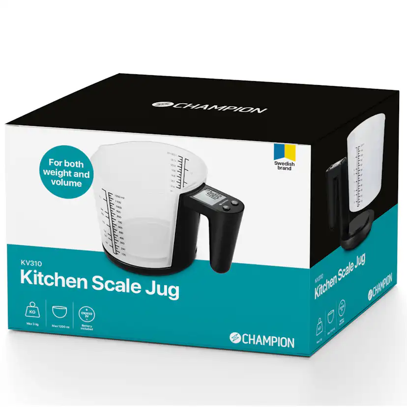 Köksvåg Champion Måttbägare 3kg 1200ml KV310 Svart