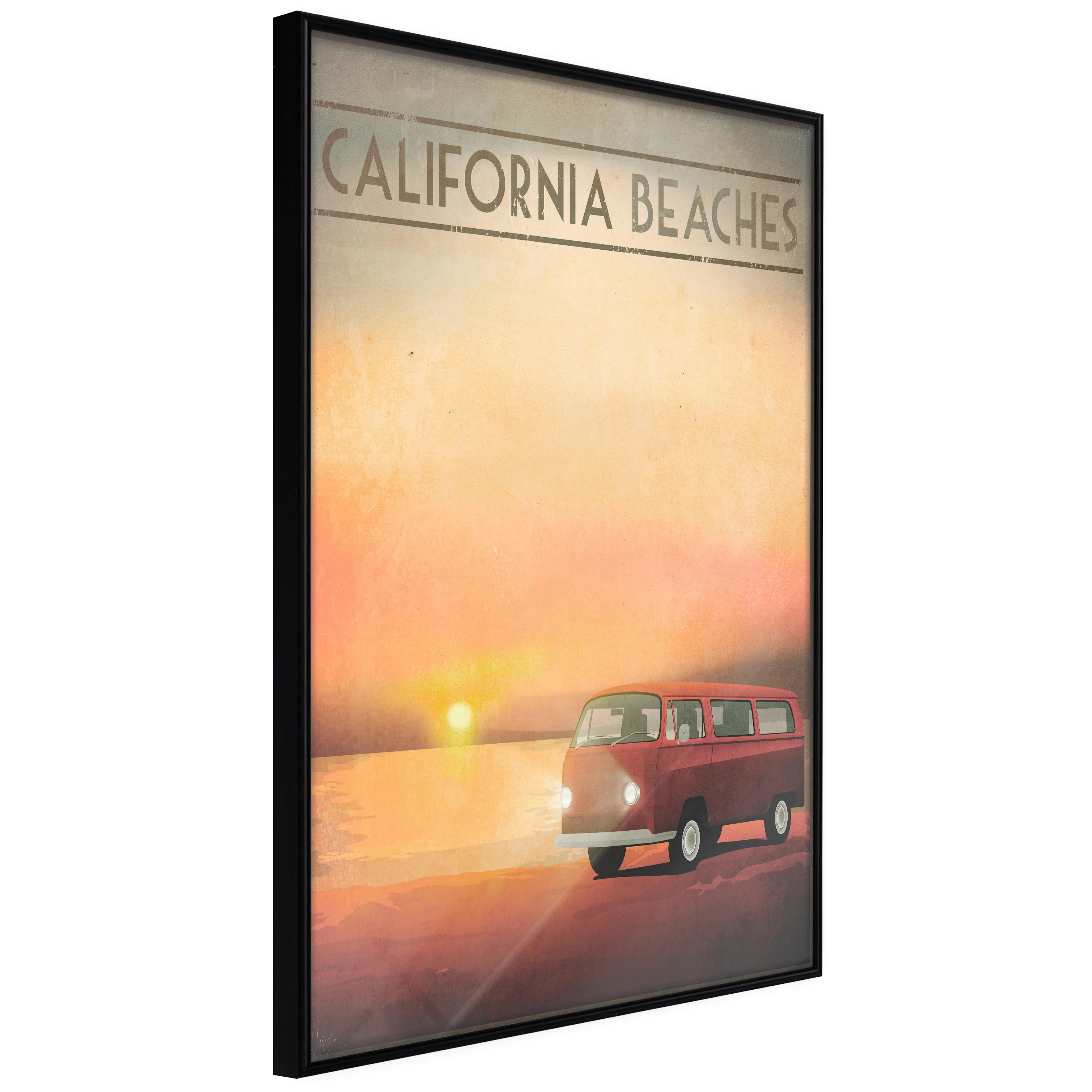 Affisch - California Beaches [Poster] 40x60 Svart ram, 40x60 cm