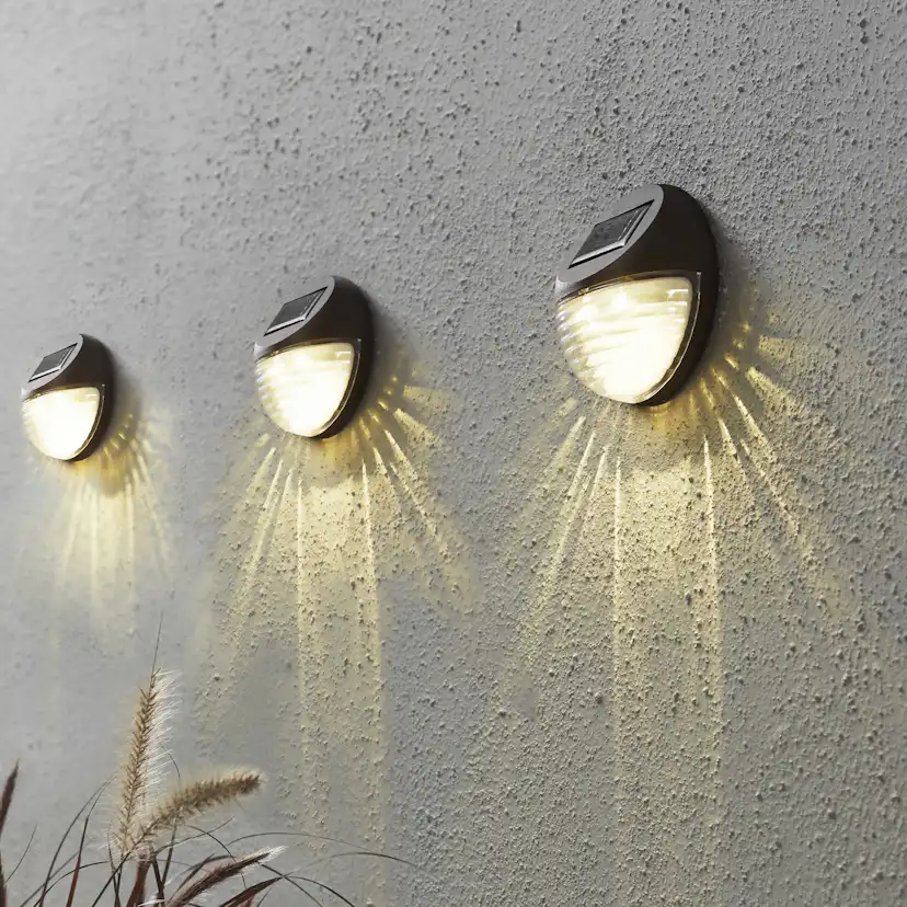 Solcellslampa Star Trading Fency LED Vägglykta 3-pack med Sensor