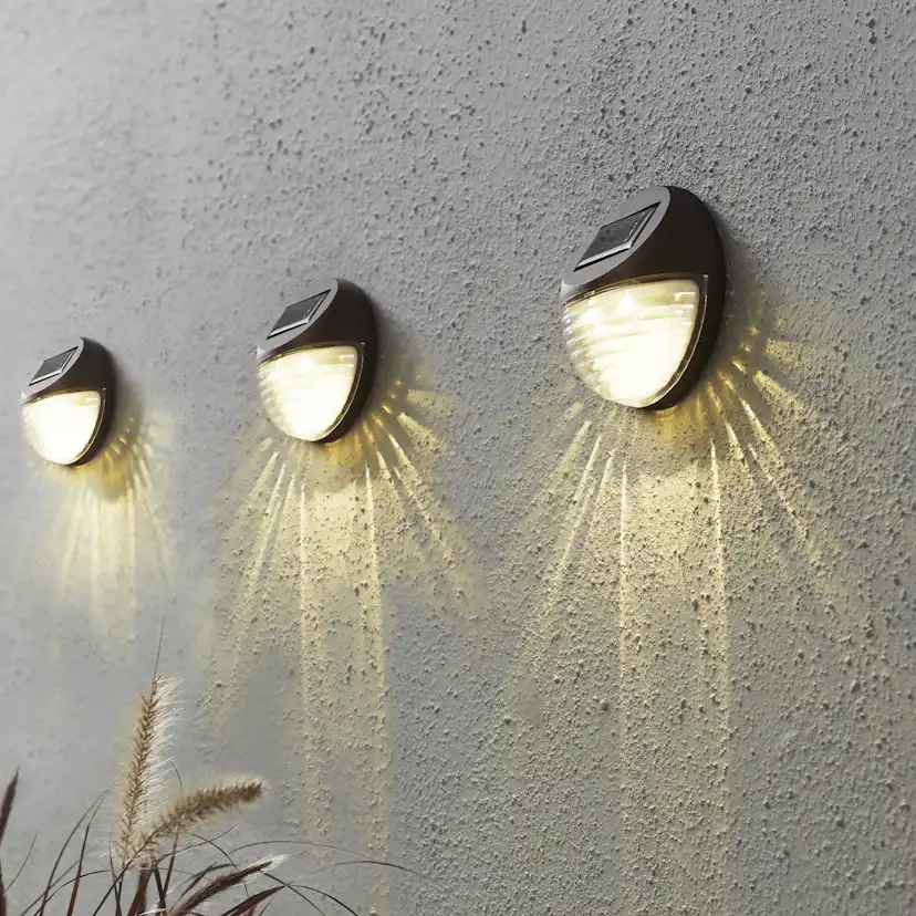 Solcellslampa Star Trading Fency LED Vägglykta 3-pack med Sensor