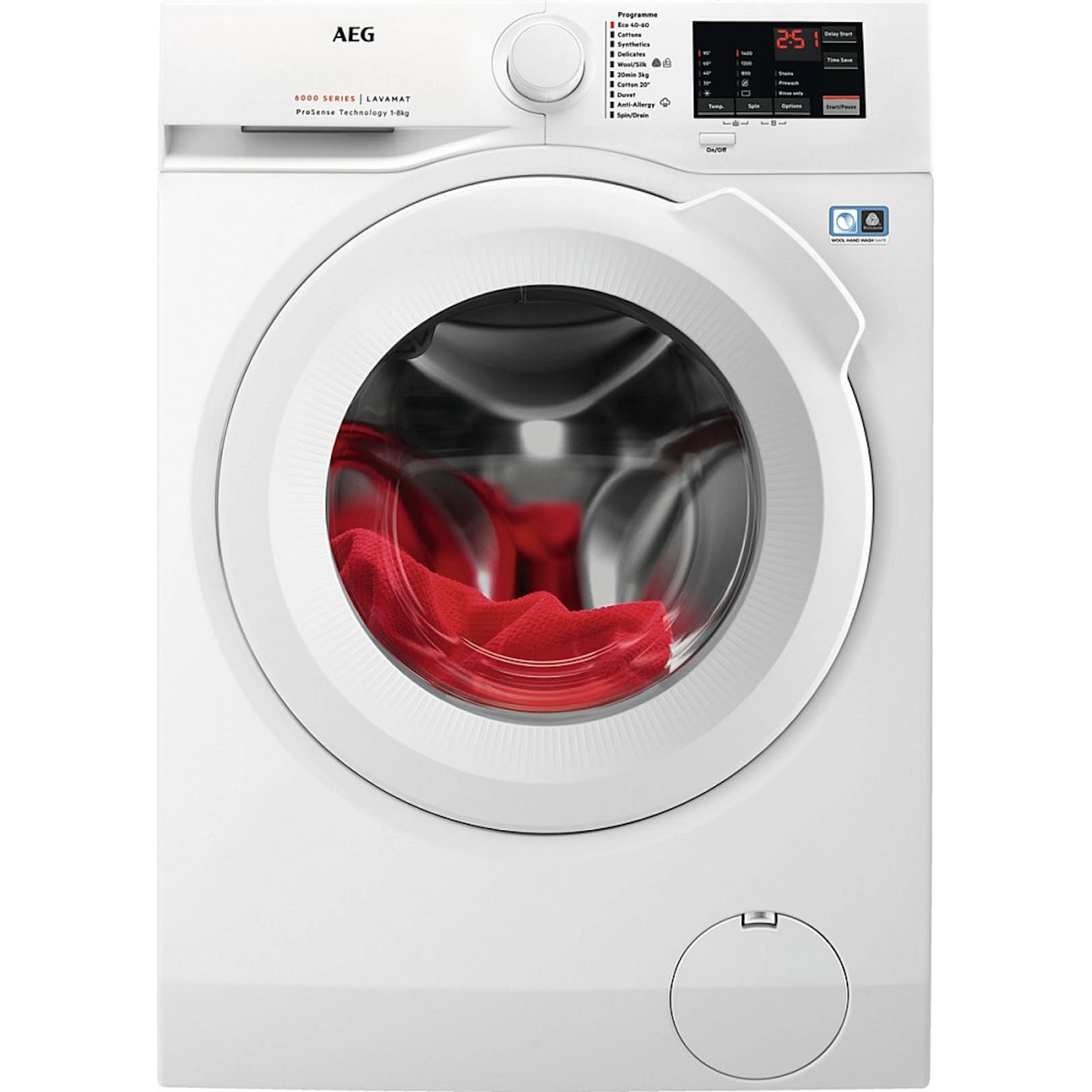 Frontmatad Tvättmaskin AEG LR612M84I med ProSense® och EcoInverter