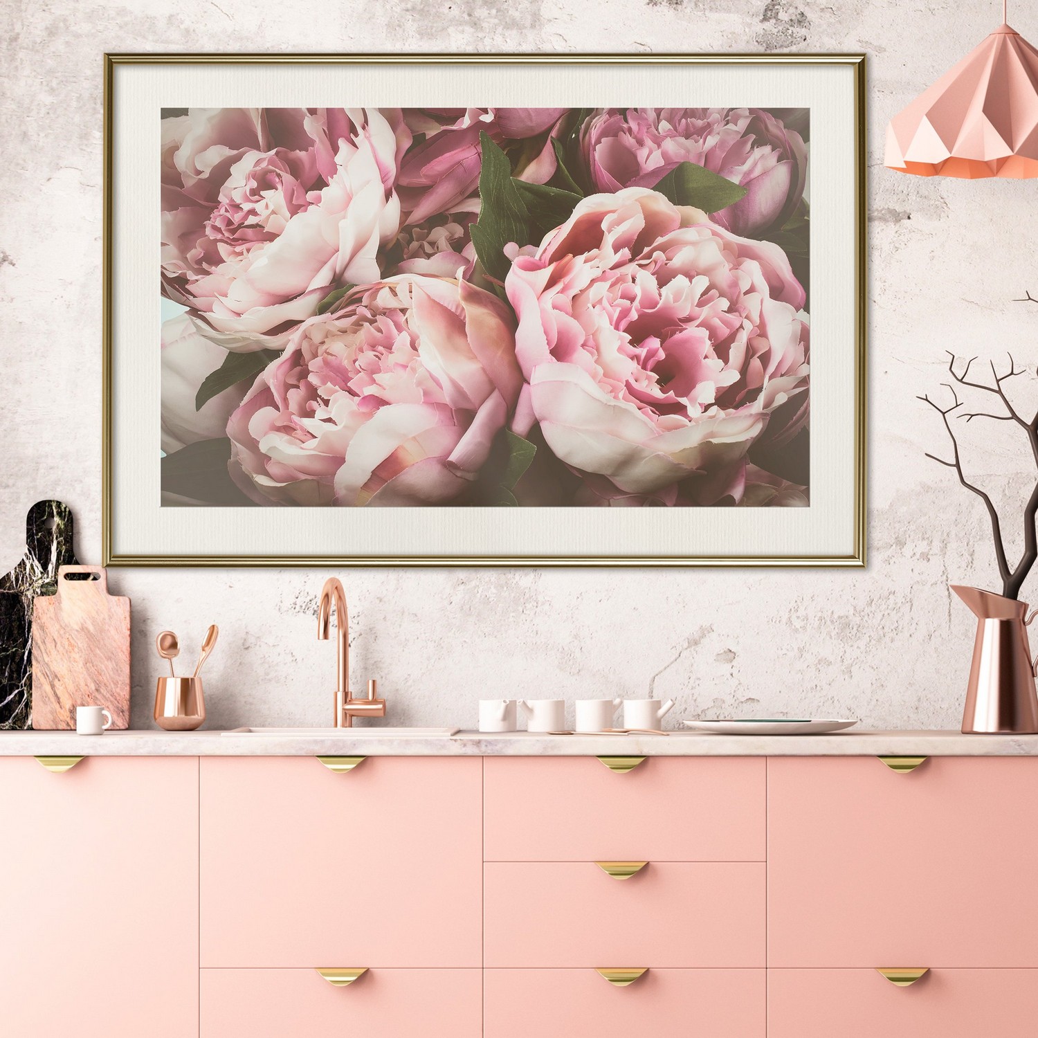 Poster Artgeist Affisch Pink Peonies