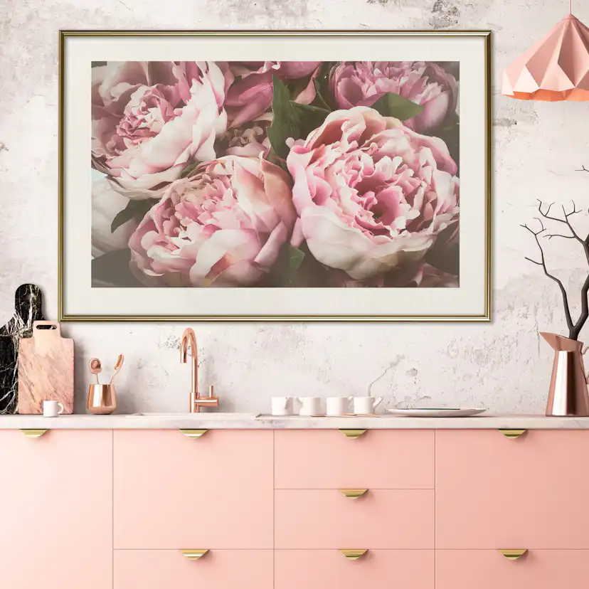 Poster Artgeist Affisch Pink Peonies