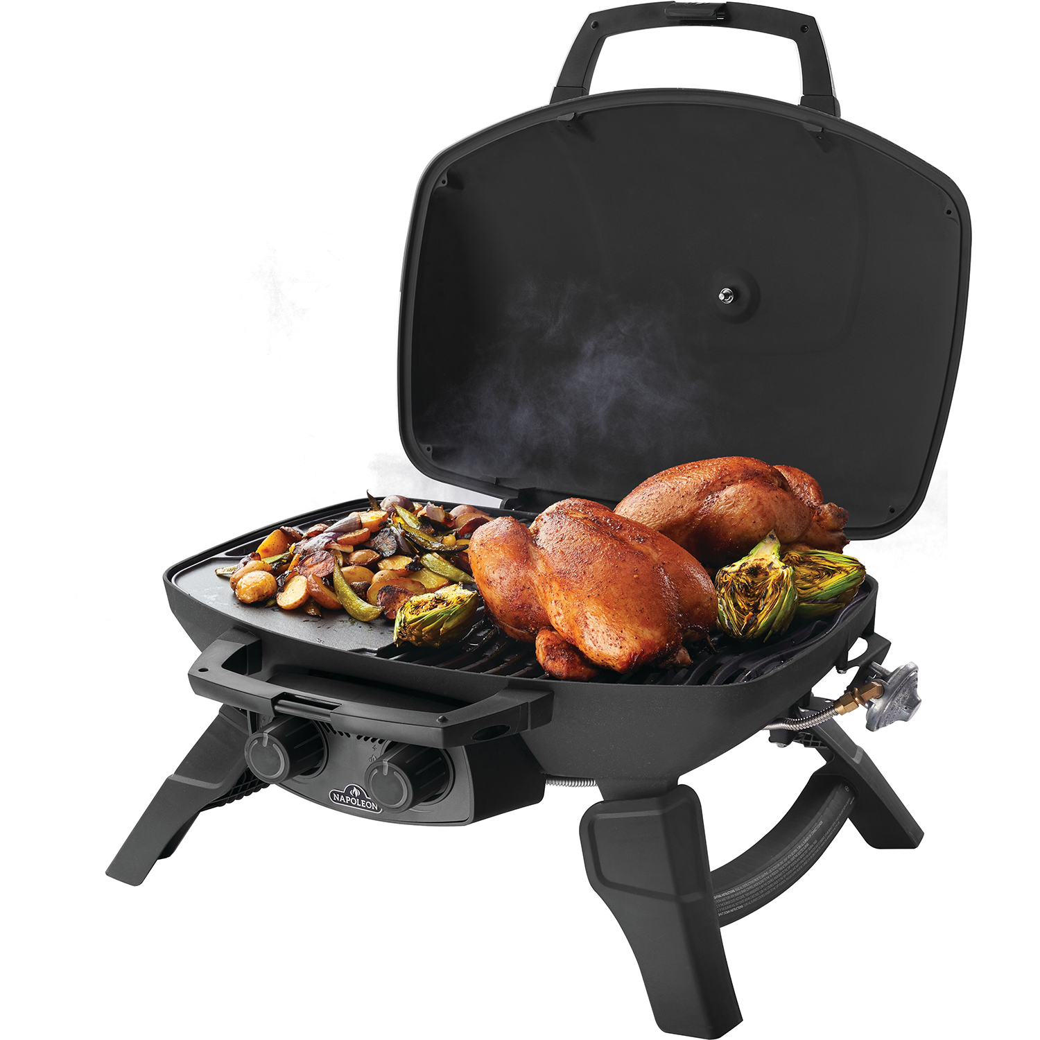 Gasolgrill Napoleon TQ285-1 Bärbar Grill i Rostfritt Stål & Gjutjärnsgaller