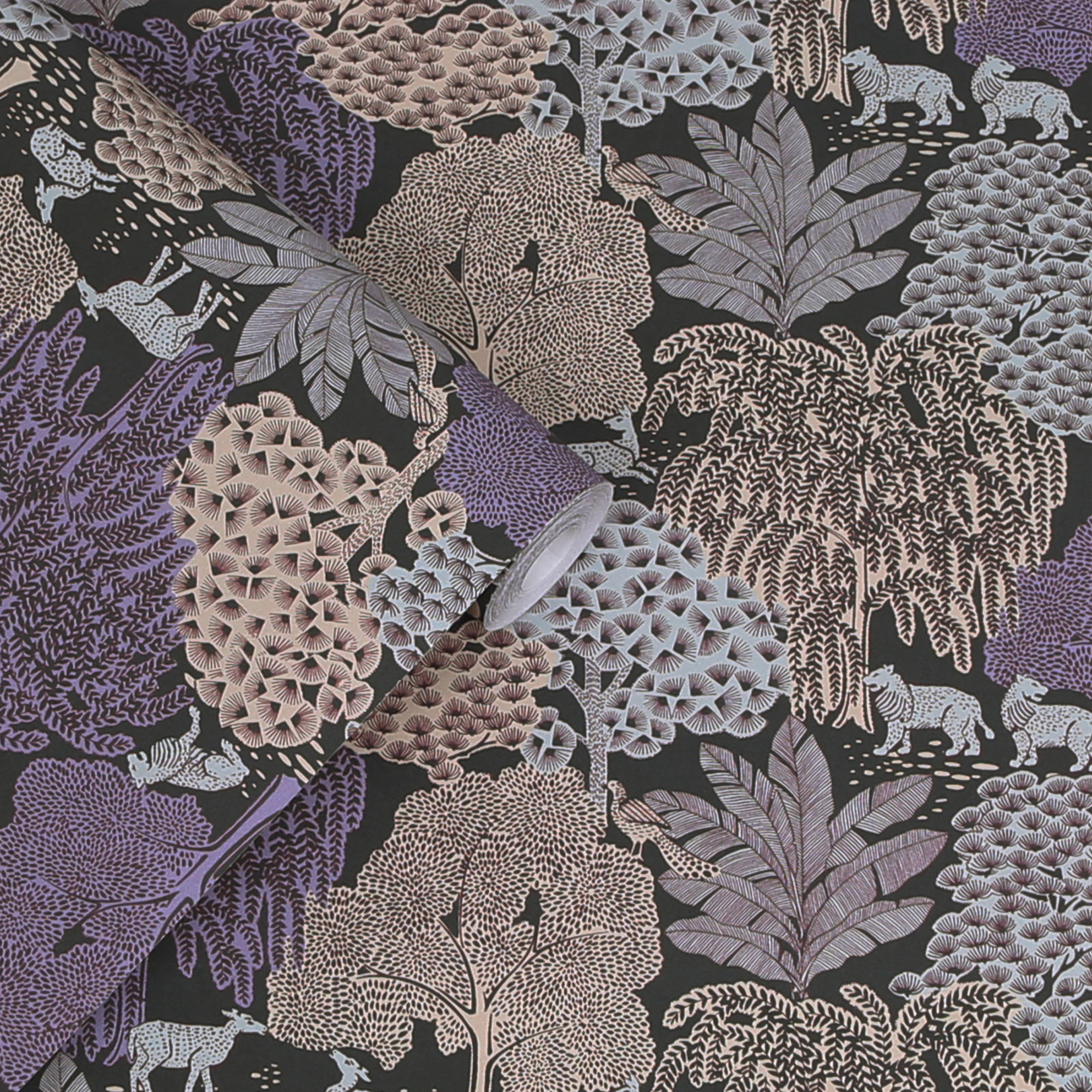 Tapet Laura Ashley Garträ Grove Violet Grå 121087