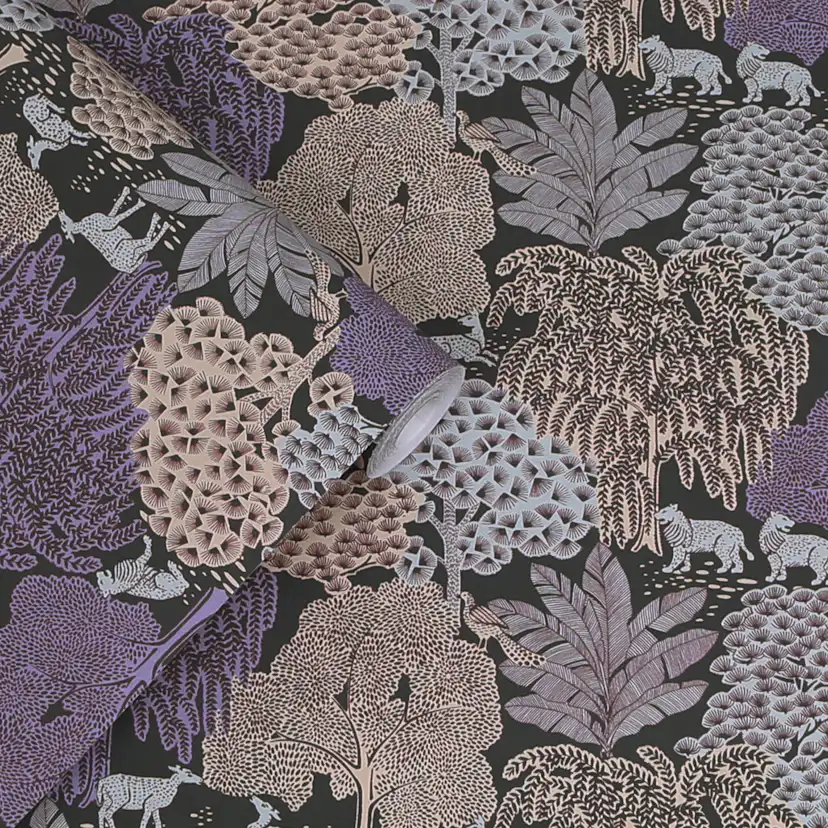 Tapet Laura Ashley Garträ Grove Violet Grå 121087