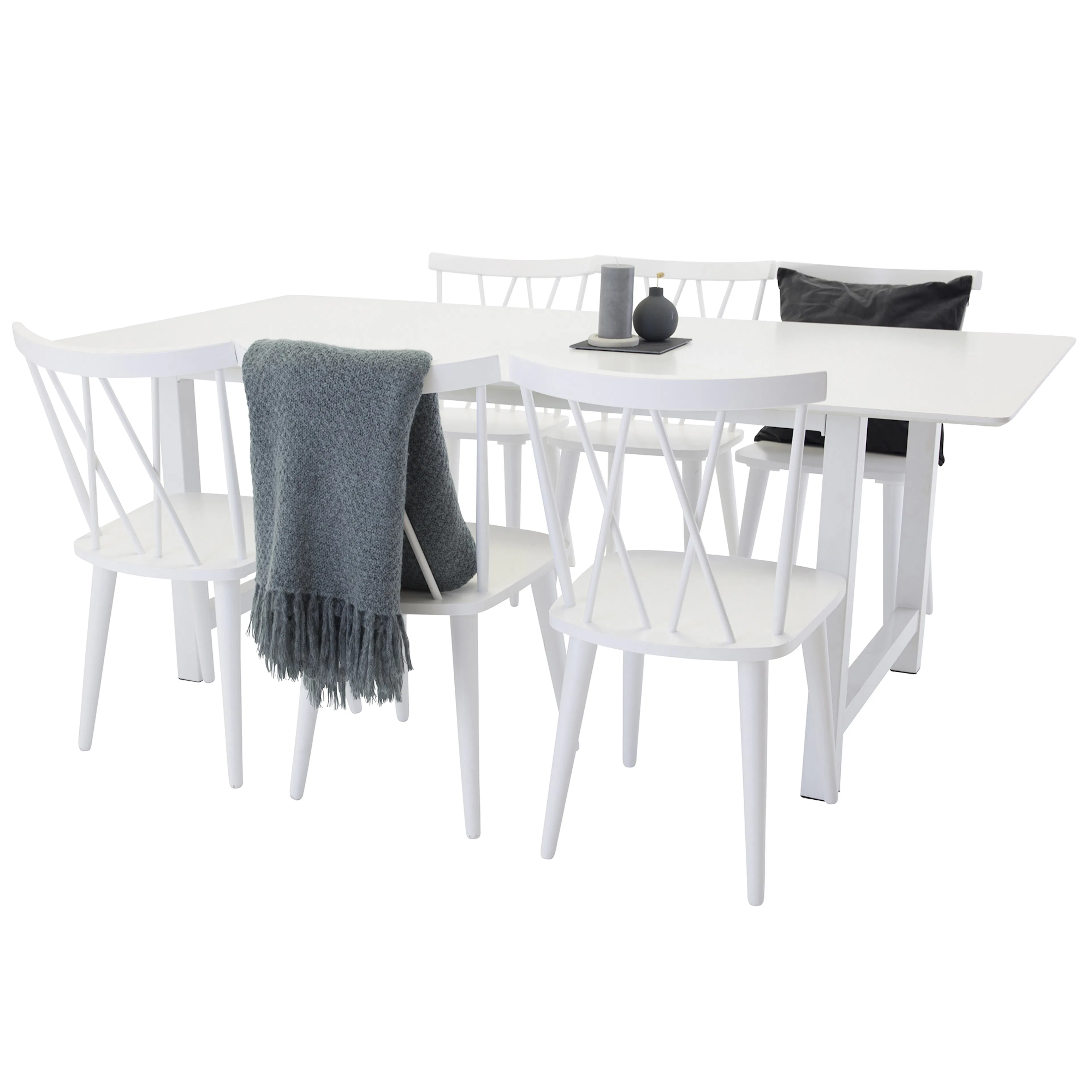 Matgrupp Venture Home Clara med 6 Marie Stolar Vit