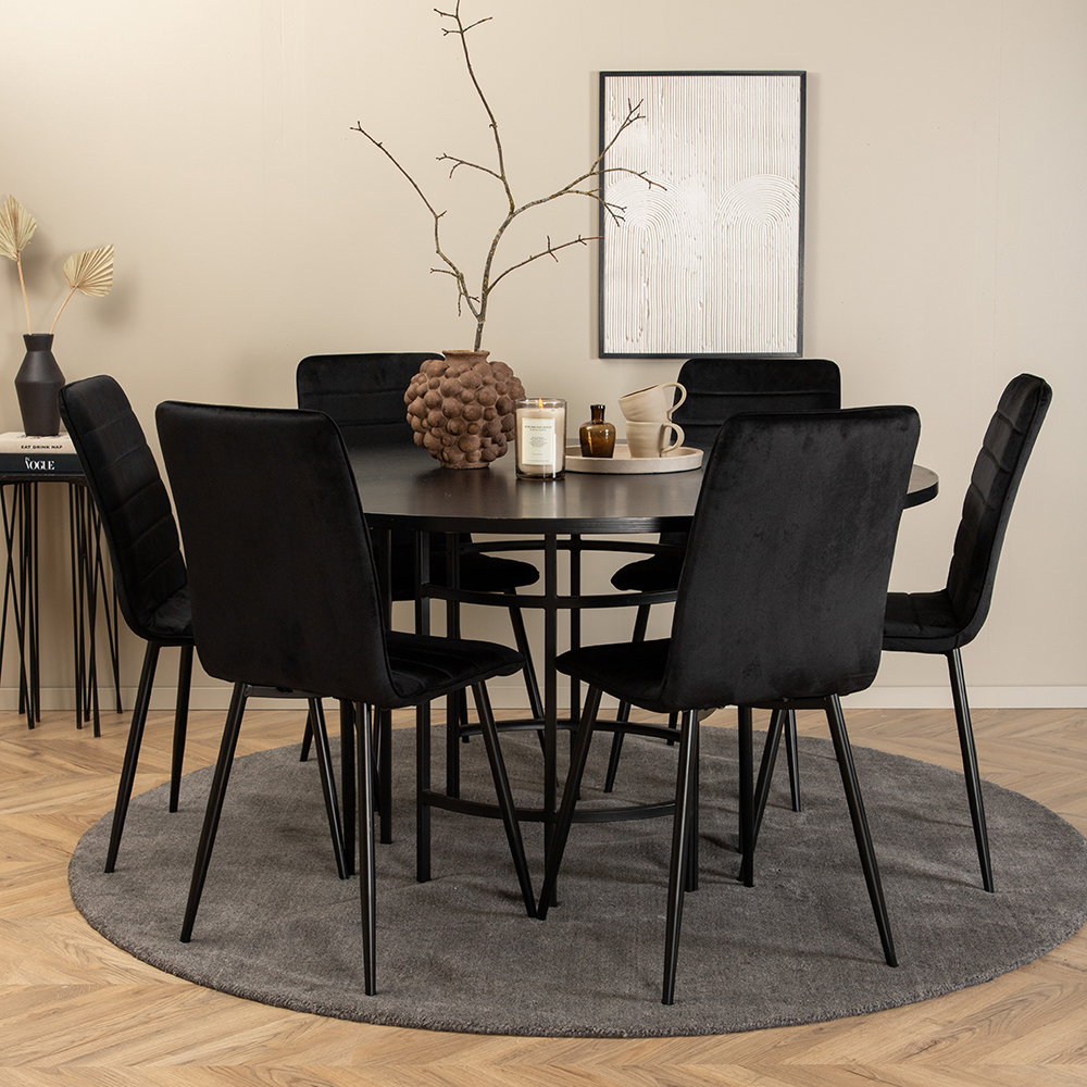 Copenhagen - Dining Table round - Black / Black+Windu Lyx Ch Svart
