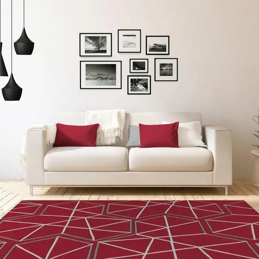 Fairber Matta Vert Röd/Grå 140x200 cm Mått: 140x200 cm