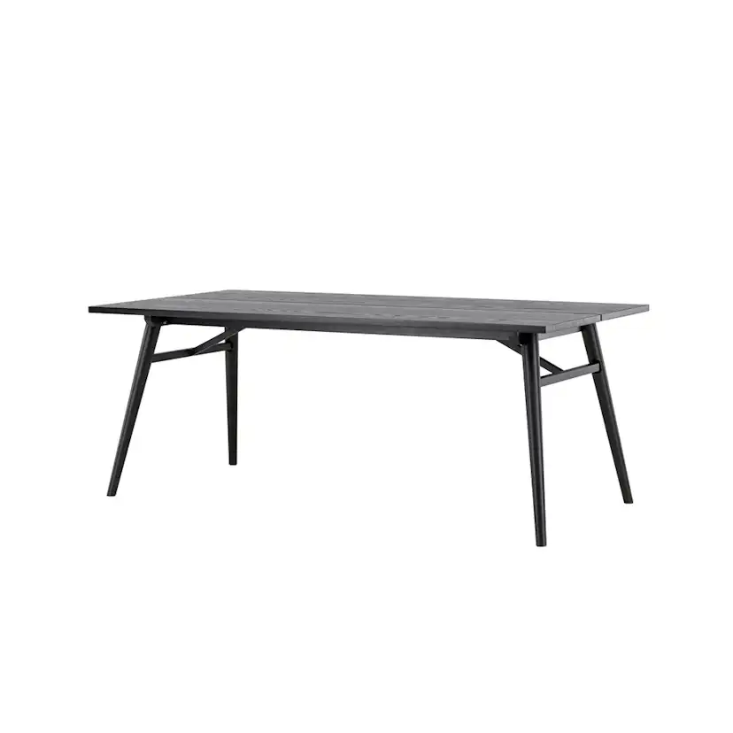 Matbord Venture Home Sleek Svart Fyrkantigt Bord i Ekfanér 195 cm