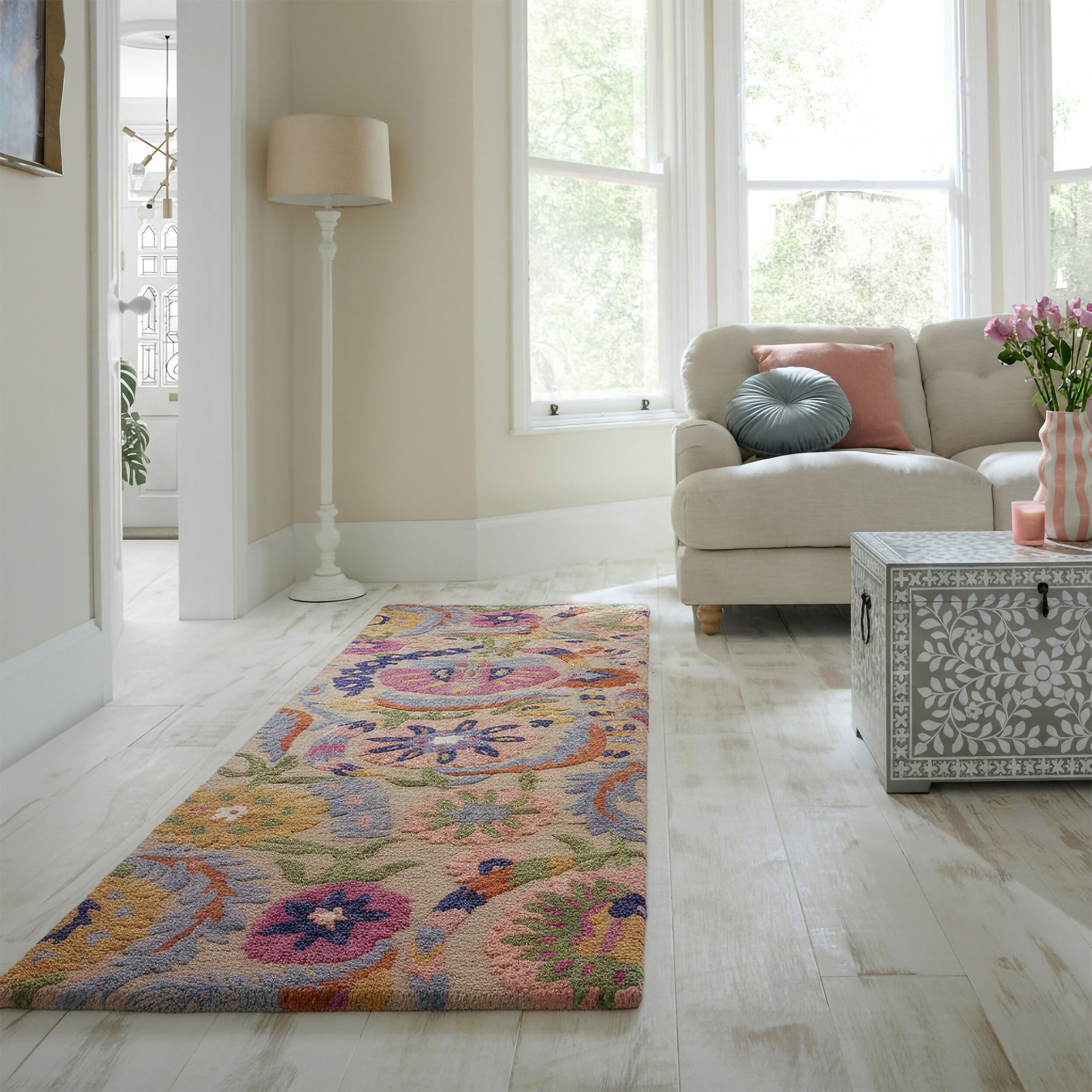 Gångmatta Flair Rugs Amira Floral Wool