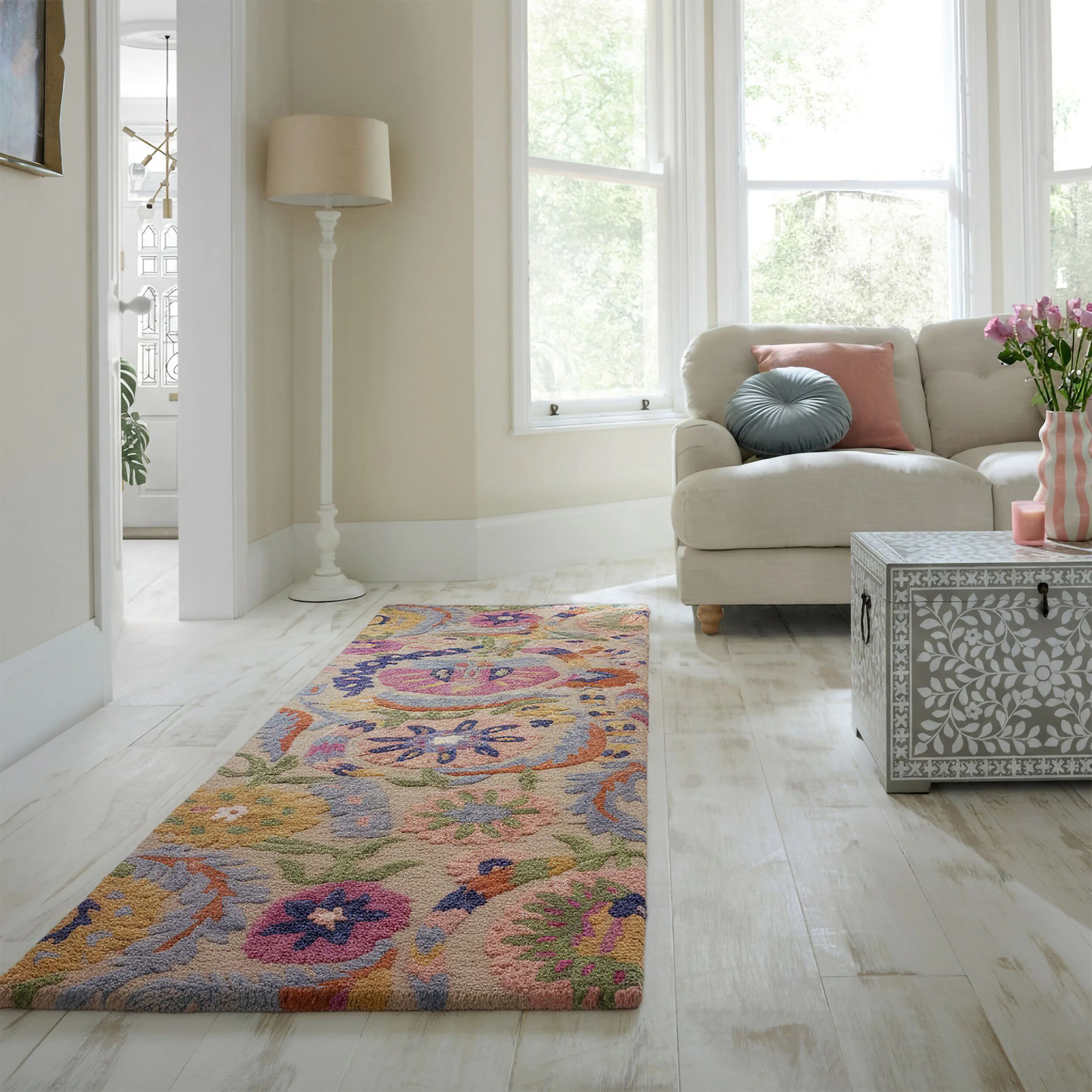Gångmatta Flair Rugs Amira Floral Wool
