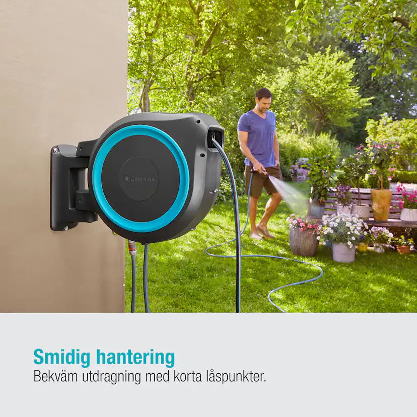 Slangbox Gardena RollUp M/L 25 m Turkos