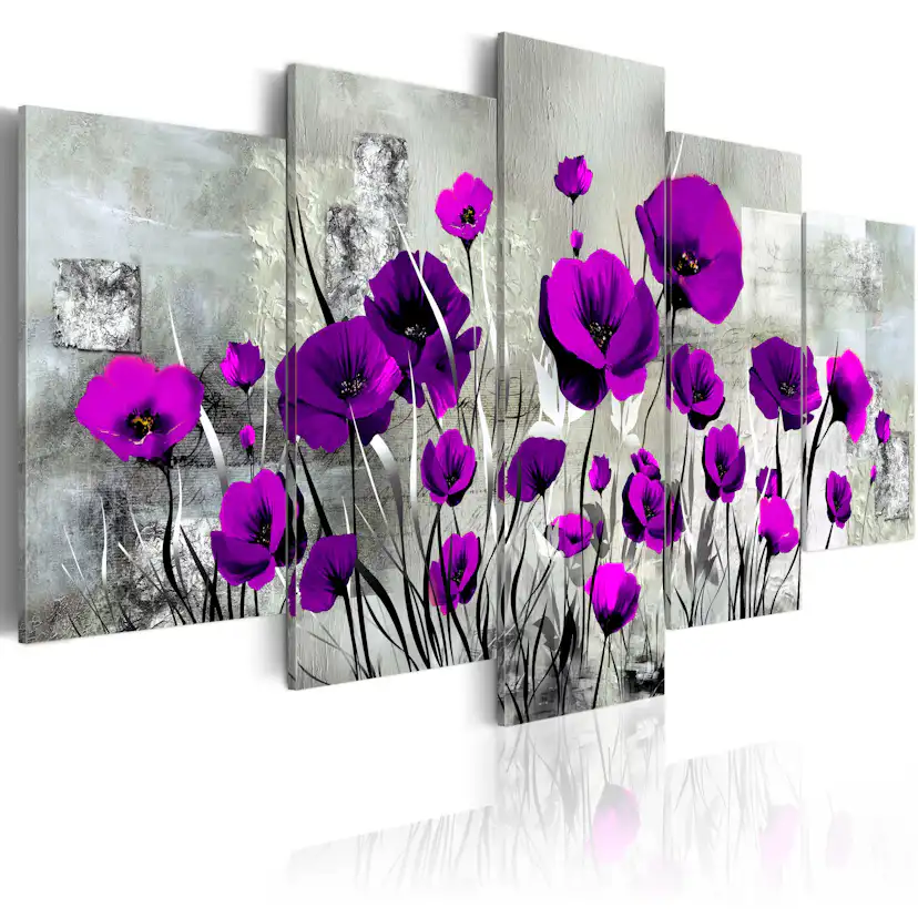 Akrylglastavla Arkiio Meadow: Purple Poppies