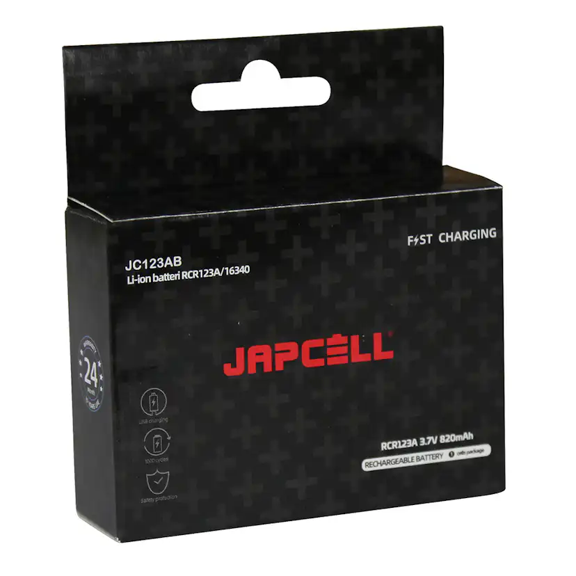 Batteri Japcell JC123R CR123 Uppladdningsbart Inkl. USB-C-Laddkabel