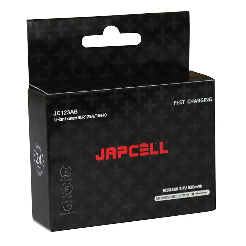 Batteri Japcell JC123R CR123 Uppladdningsbart Inkl. USB-C-Laddkabel