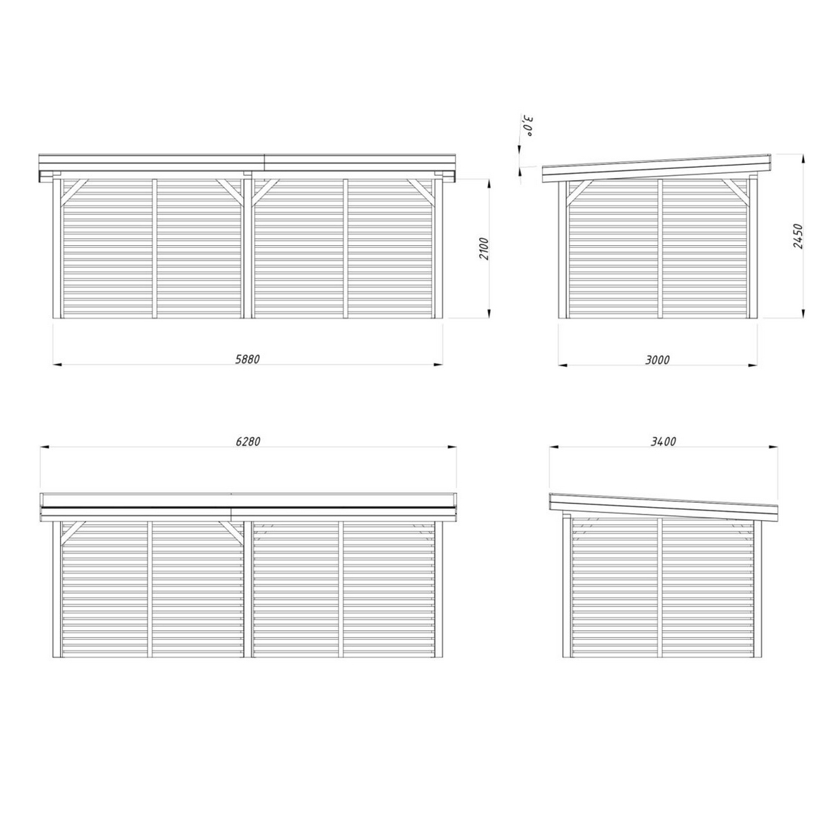 Lenna 16,6 m2 Set 309 GYDIP Behandling: Impregnerad grå