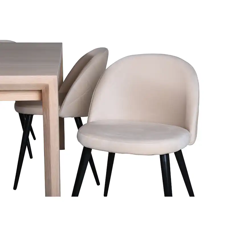 Matgrupp Venture Home Shy med 6 Valentina Stitcthes Stolar Sammet