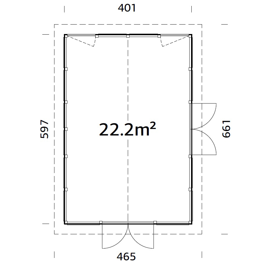 Isabella 22,2 m2 PNT9016W5 Målad vit RAL9016